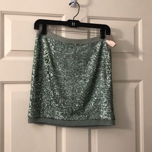 Forever 21 Sequin Mint Green mini skirt NWT